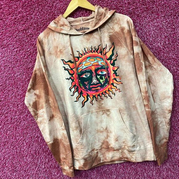 Sublime Sun 1995 Summer Tour Tie Dye Ska Rock Band Hoodie size Medium - Picture 3 of 5